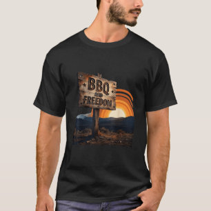 BBQ and Freedom July 4th Patriotic T-Shirt