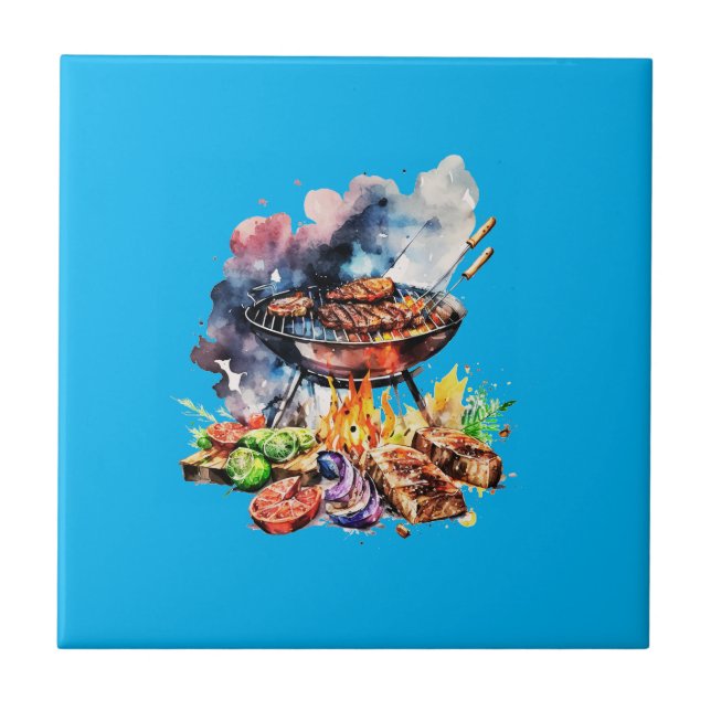 BBQ and grill Ceramic Tile (Front)