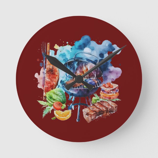 BBQ and grill Round Clock (Front)