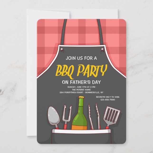 BBQ Apron Invitation (Front)