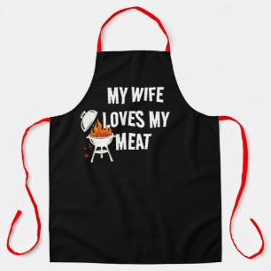 BBQ Apron - My Wife Loves My Meat Funny Gift