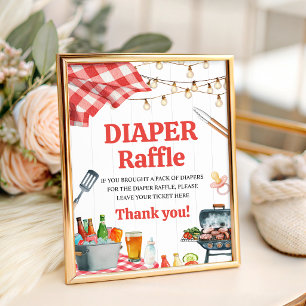 BBQ Baby-Q Diaper Raffle Table Sign