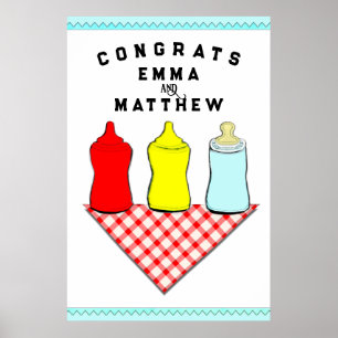 BBQ Baby Shower Congrats Poster