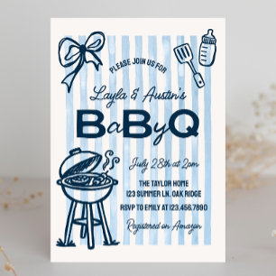 BBQ Baby Shower Couples Baby Q Invitation