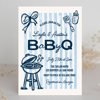 BBQ Baby Shower Couples Baby Q Invitation