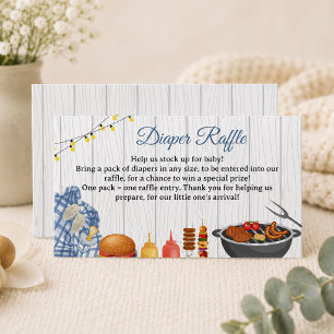 BBQ Baby Shower Diaper Raffle Enclosure Card