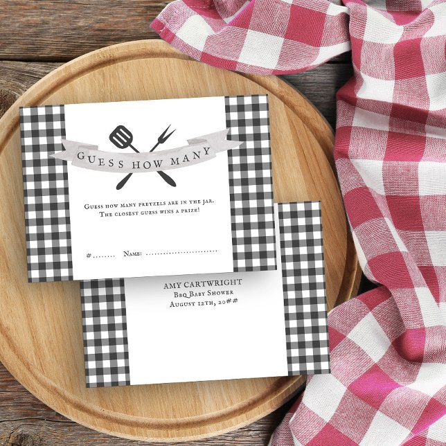 BBQ Baby Shower Guess How Many Rustic Game Card (Guess how many game cards from my Rustic Farmhouse BBQ Baby Shower collection)