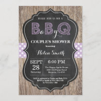 BBQ Baby Shower Invitation Baby Q Backyard Purple