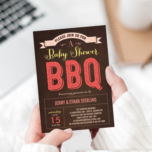 BBQ Baby Shower Invitation - Pink (Creator Uploaded)