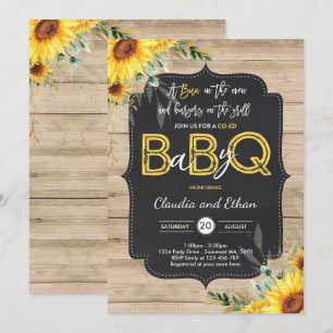 BBQ Baby Shower Sunflower Baby Q Couples Shower Invitation