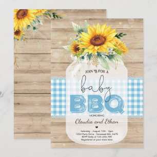 BBQ Baby Shower Sunflower Baby Q Couples Shower Invitation