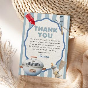 BBQ Backyard Baby-Q Baby Shower Thank You Card