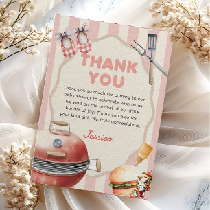 BBQ Backyard Baby-Q Baby Shower Thank You Card