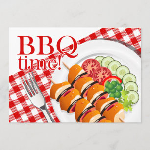 BBQ Backyard Cookout Summer Party Invitation