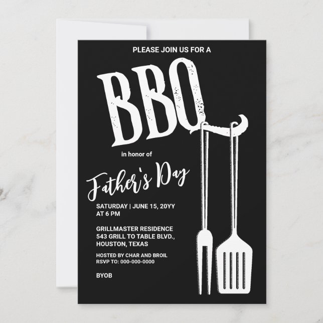 BBQ Backyard Party Invitation (Front)