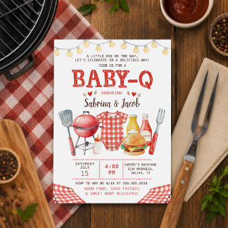 BBQ Barbecue Baby-Q Baby Shower Invitation
