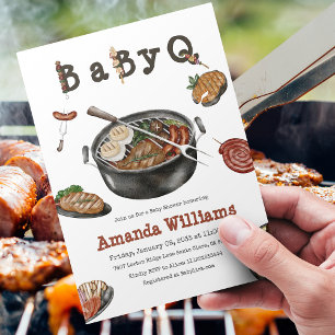 BBQ Barbecue Backyard Party Baby Shower BabyQ  Invitation