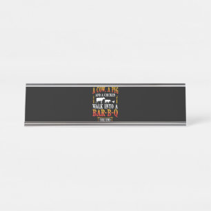 BBQ Barbecue Bbq Joke Gift Grill Master Chef Desk Name Plate