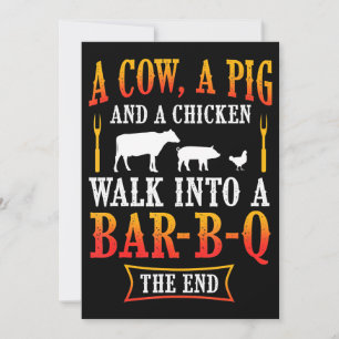 BBQ   Barbecue Bbq Joke Gift Grill Master Chef Holiday Card