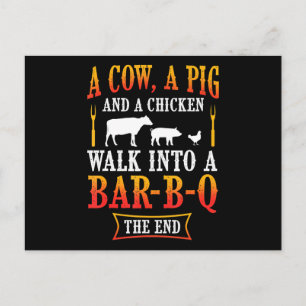 BBQ   Barbecue Bbq Joke Gift Grill Master Chef Holiday Postcard