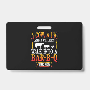 BBQ Barbecue Bbq Joke Gift Grill Master Chef ID Badge