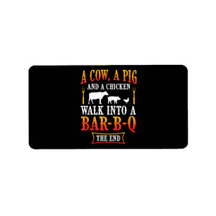 BBQ Barbecue Bbq Joke Gift Grill Master Chef Label