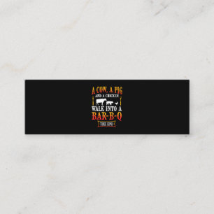 BBQ   Barbecue Bbq Joke Gift Grill Master Chef Mini Business Card