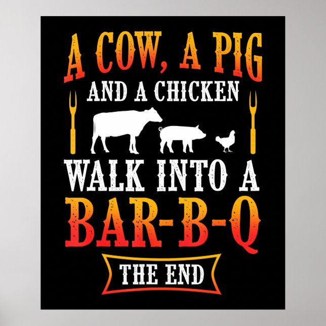 BBQ | Barbecue Bbq Joke Gift Grill Master Chef Poster (Front)