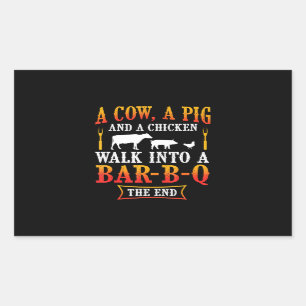 BBQ Barbecue Bbq Joke Gift Grill Master Chef Rectangular Sticker