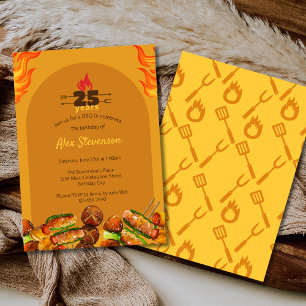 BBQ Barbecue Grill Any Age or Milestone Birthday Invitation