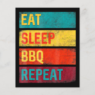 BBQ Barbecue Grilling Gift eat sleep BBQ Flyer
