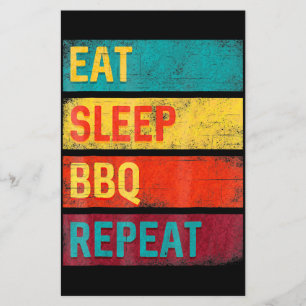BBQ   Barbecue Grilling Gift eat sleep BBQ Stationery