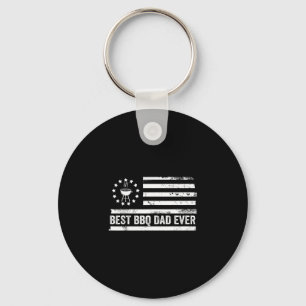 Bbq barbeque grilling american flag patriotic key ring