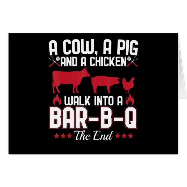 BBQ | BBQ Dad Joke A Cow A Pig And A Chicken (Front Horizontal)
