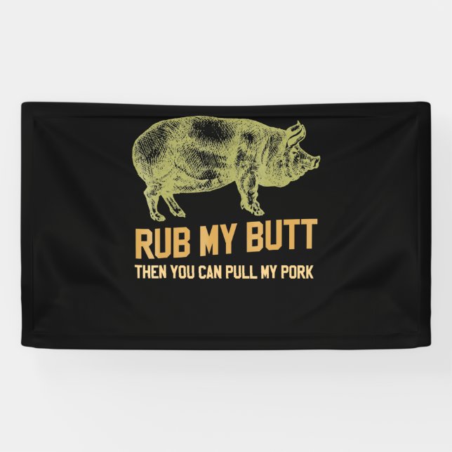 BBQ | BBQ Grill Pig Funny Pork Id Smoke That Roast Banner (Horizontal)