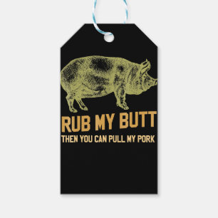 BBQ BBQ Grill Pig Funny Pork Id Smoke That Roast Gift Tags
