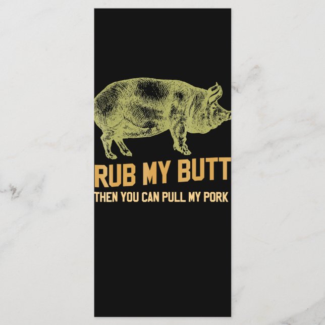 BBQ | BBQ Grill Pig Funny Pork Id Smoke That Roast Menu (Front)