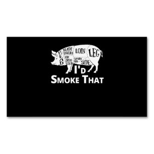 BBQ BBQ Grill Pig Pork Id Smoke That Gift Men Magnetic Business Card