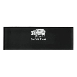 BBQ BBQ Grill Pig Pork Id Smoke That Gift Men Name Tag