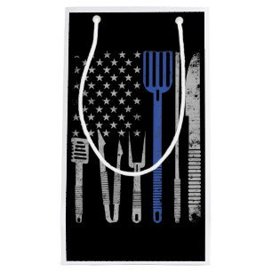 BBQ BBQ Grill Pork With USA Flag Cooking Chef Small Gift Bag