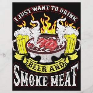 BBQ BBQ Grilling Beer Smoke Meat Funny Quotes Flyer