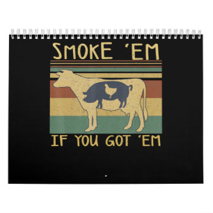 BBQ   BBQ Grilling Funny Meat Smoker Foodie Lover Calendar