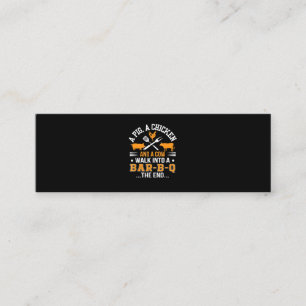 BBQ BBQ Lover Pig Chicken Cow Walk Into bar BBQ Mini Business Card