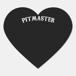 BBQ BBQ Pitmaster Chef Dad Fars Day Heart Sticker