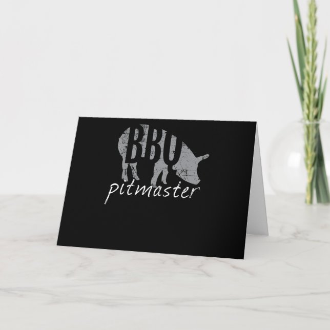 BBQ | BBQ Pitmaster Pig Grilling Grill Fars Day Holiday Card (Front)