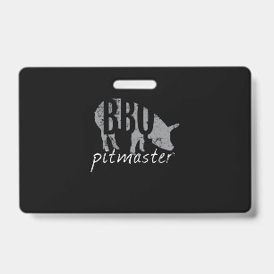 BBQ   BBQ Pitmaster Pig Grilling Grill Fars Day ID Badge