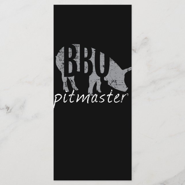 BBQ | BBQ Pitmaster Pig Grilling Grill Fars Day Menu (Front)