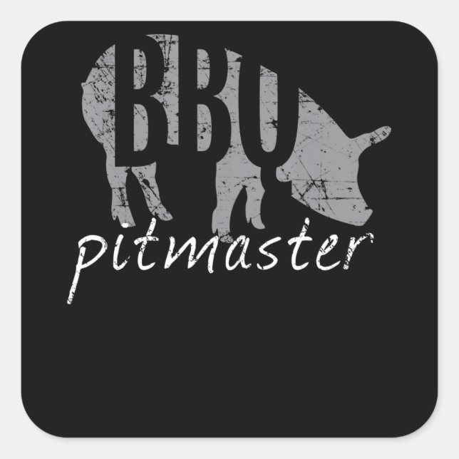 BBQ | BBQ Pitmaster Pig Grilling Grill Fars Day Square Sticker (Front)