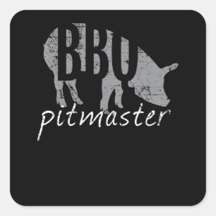 BBQ BBQ Pitmaster Pig Grilling Grill Fars Day Square Sticker