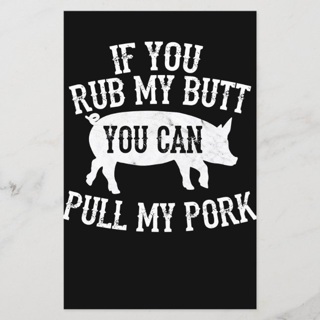 BBQ | BBQ Rub My Butt Pull My Pork Smoker Grilling (Front)